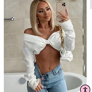 PrettyLittleThing Twist Satin Top